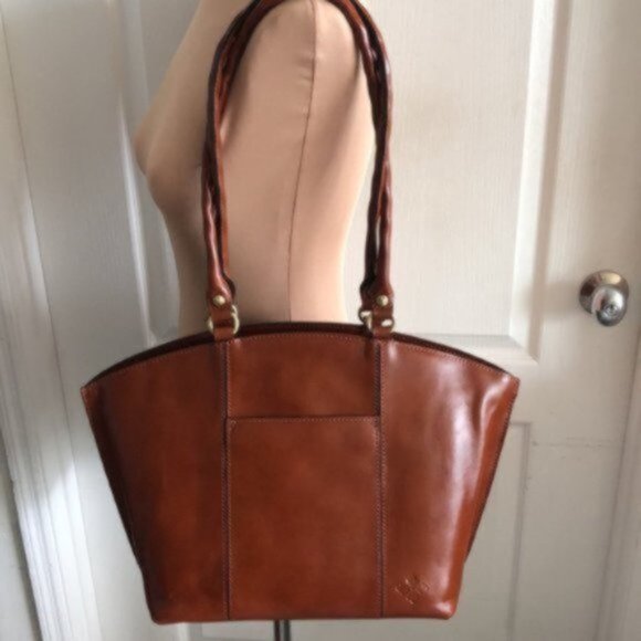 Patricia Nash Michel Leather Dome Tan Brown Shoulder Handbag - Picture 2 of 10